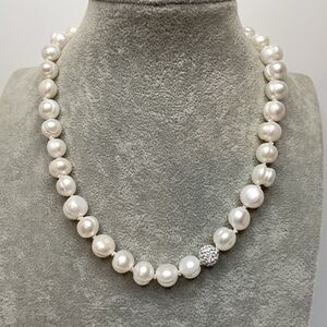 Bridal 925 Sterling Silver Freshwater Beaded Silk Thread Hand Knotted Necklace